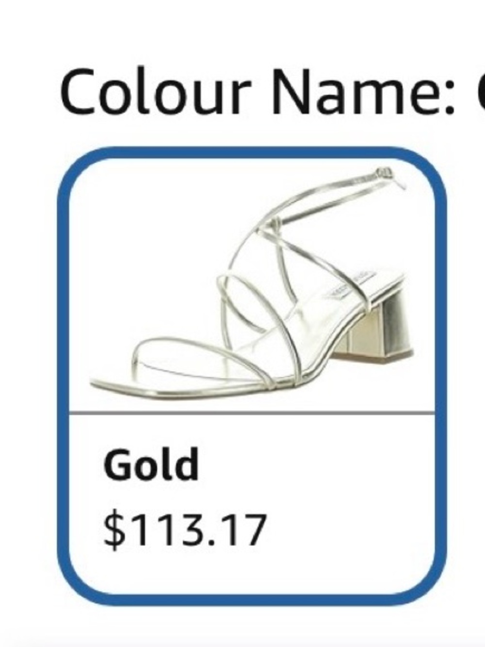 Steve Madden Gold Strappy Block Heel Sandal